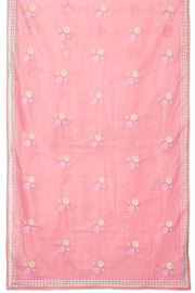Pink Hand Embroidered Chinon Silk Saree - Avishya
