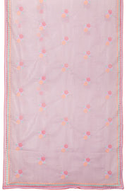 Violet Hand Embroidered Chinon Silk Saree - Avishya