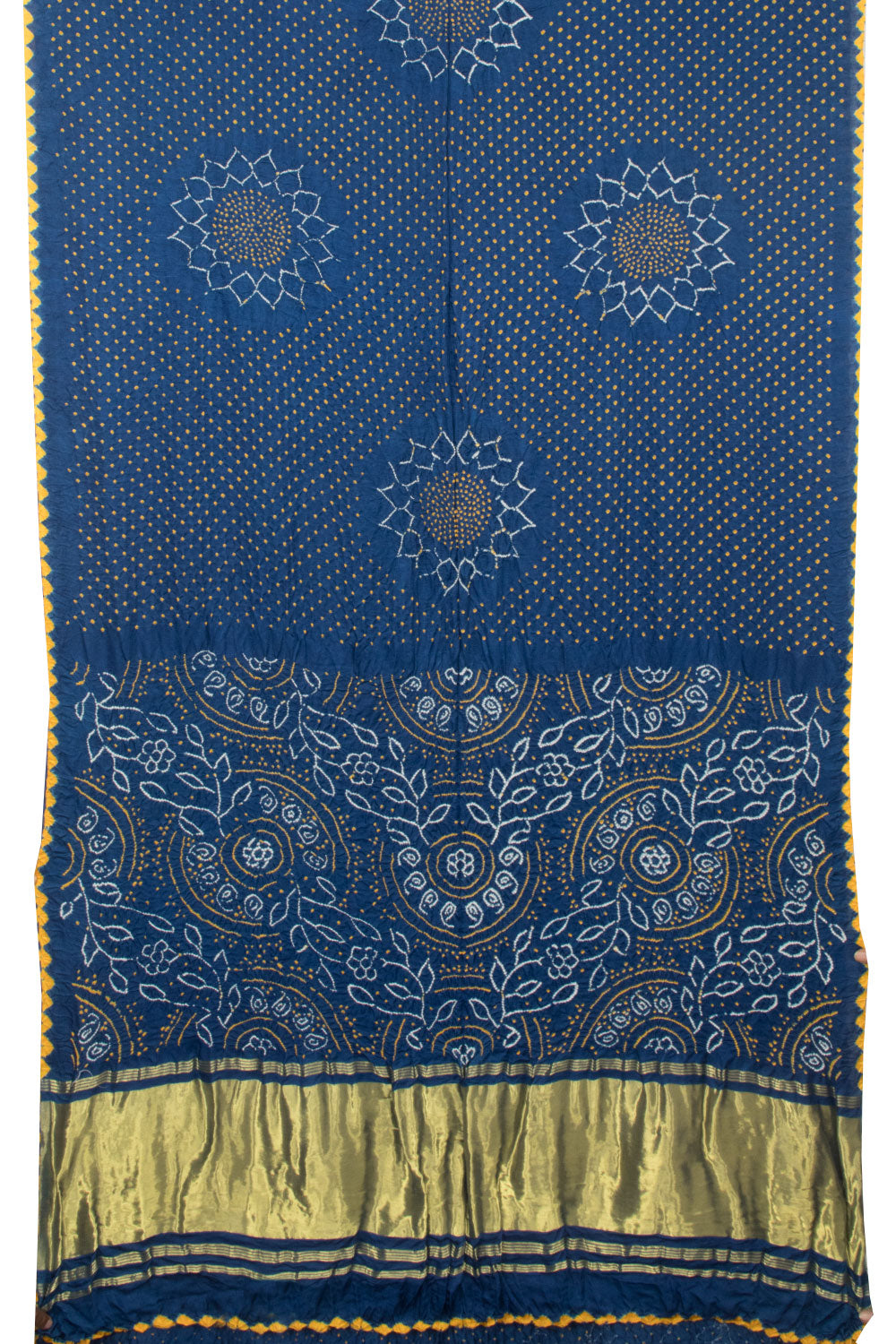 Blue Handcrafted Bandhani Gajji Silk Saree  - Avishya
