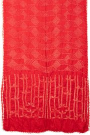 Red Handcrafted Bandhani Gajji Silk Saree - Avishya