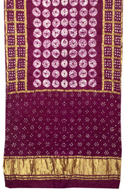 Purple Handwoven Bandhani Modal Silk Saree - Avishya