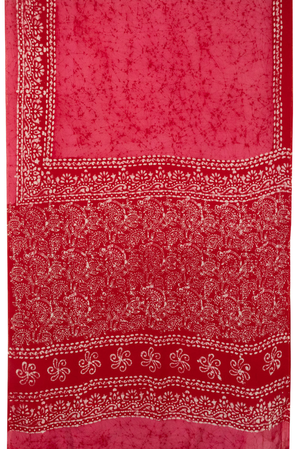 Pink Batik Printed  Muslin Silk Saree - Avishya