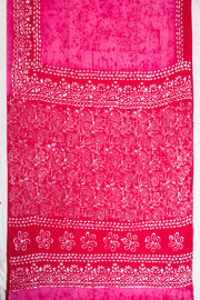 Pink Batik Muslin Silk Saree - Avishya