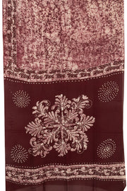 Brown Batik Muslin Silk Saree - Avishya