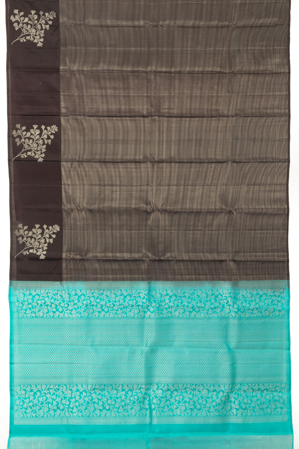 Black Handloom Kanjivaram Soft Silk Saree - Avishya