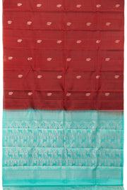 Maroon Handloom Kanjivaram Soft Silk Saree - Avishya