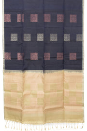 Navy Blue Handloom Kanjivaram Soft Silk Saree - Avishya
