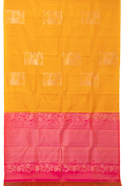 Mustard yellow Handloom Kanjivaram Soft Silk Saree - Avishya