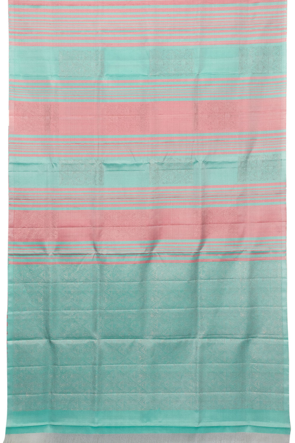 Pink and Blue Handloom Kanjivaram Soft Silk Saree - Avishya