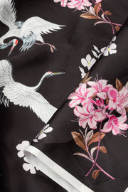 Black Digital Printed Charmeuse Silk Saree - Avishya