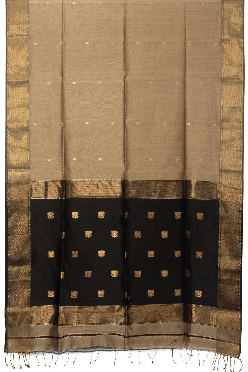 Beige Handloom Maheshwari Silk Cotton Saree - Avishya