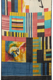Multi Color Hand painted Tussar silk saree - Avishya