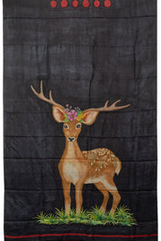 Black Hand painted Tussar silk saree - Avishya