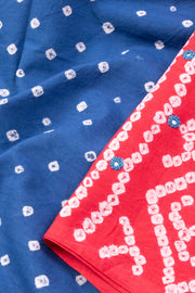 Red Bandhani Cotton 2-Piece Salwar Suit Material -Avishya