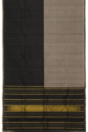 Black And Grey Half And Half Handloom Kanjivaram Silk Saree - Avishya