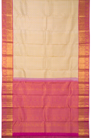 Cream Handloom Kanjivaram Silk Saree - Avishya