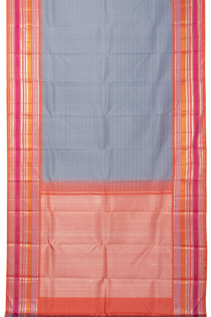 Grey Handloom Kanjivaram Silk Saree - Avishya