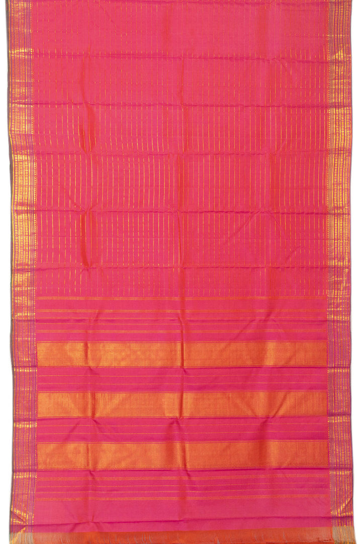 Dual Tone Pink Handloom Kanjivaram Silk Saree - Avishya