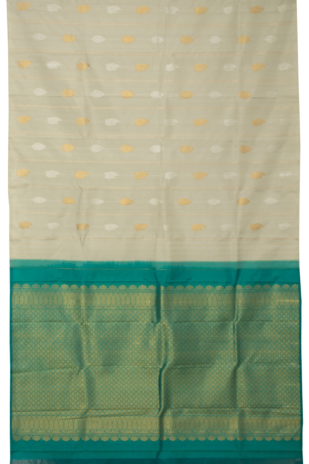 Grey Handloom Kanjivaram Silk Saree - Avishya
