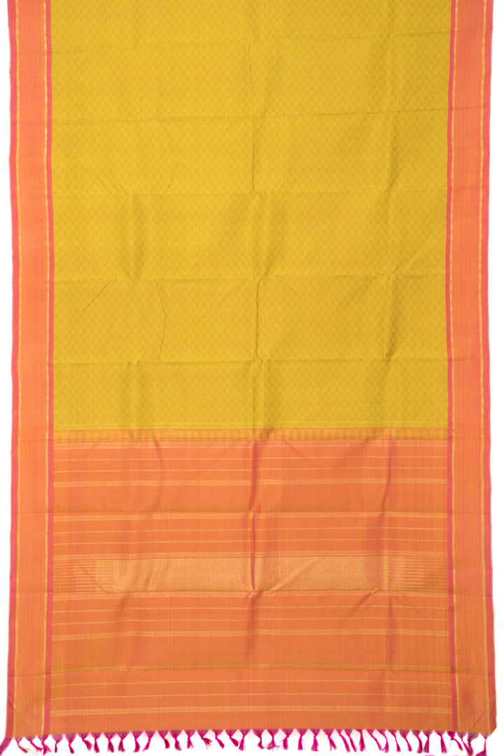 Yellow Handloom Kanjivaram Silk Saree 10066683