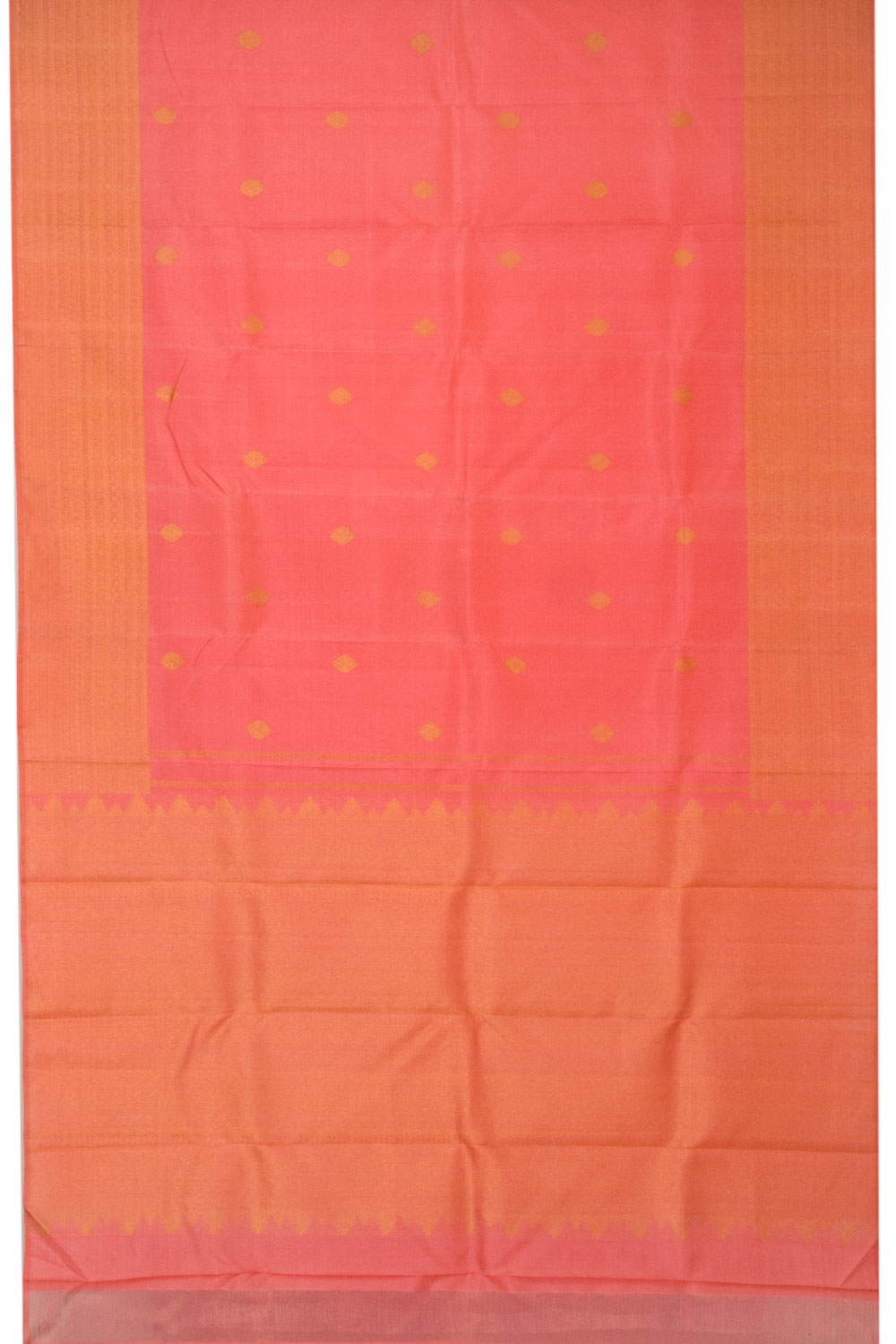 Peach Pink Handloom Kanjivaram Silk Saree - Avishya