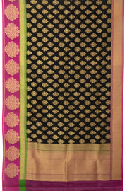 Black Handloom Banarasi Katan Silk Saree - Avishya