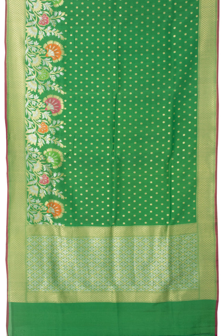 Fern Green Handloom Banarasi Katan Silk Saree - Avishya