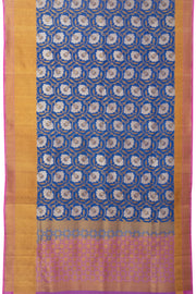 Cobalt Blue Handloom Banarasi Katan Silk Saree- Avishya