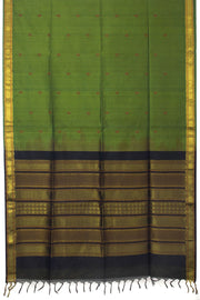 Green Handloom Kanchi Silk Cotton Saree - Avishya