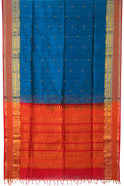 Blue Handloom Kanchi Silk Cotton Saree - Avishya