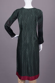 Green Handcrafted Bagh Printed Modal Silk Kurta - Avishya