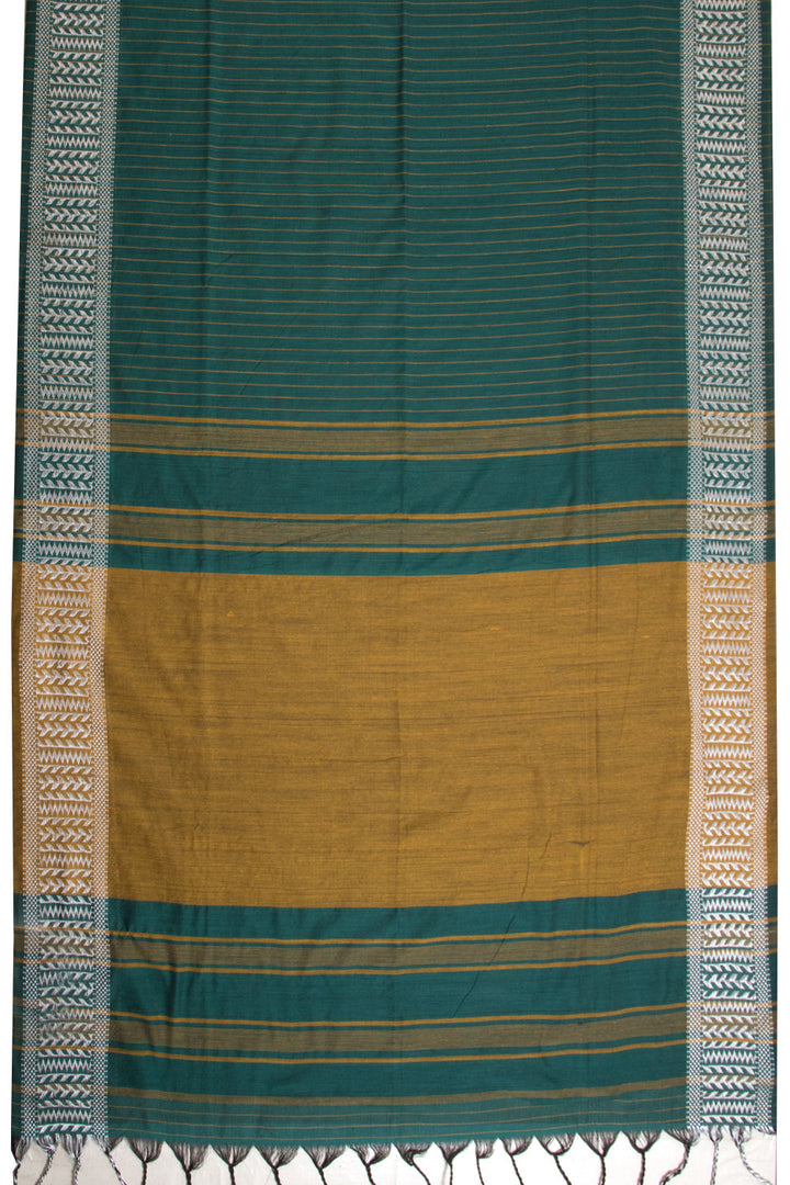 Green Shantipur Tant Bengal Cotton Saree 10068801 - Avishya