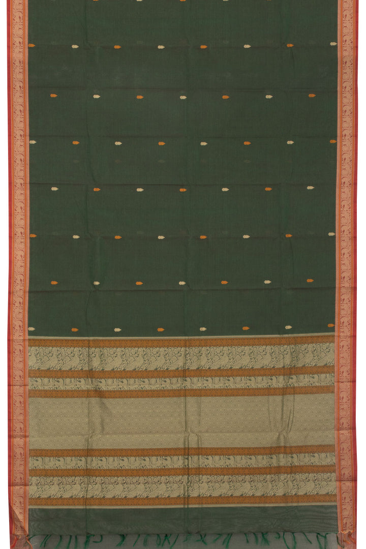 Green Handwoven Kanchi Cotton Saree - Avishya