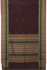 Burgundy Handwoven Kanchi Cotton Saree-Avishya