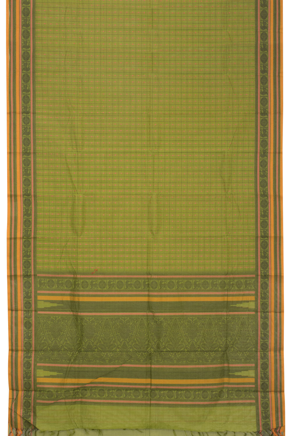 Green Handwoven Kanchi Cotton Saree-Avishya