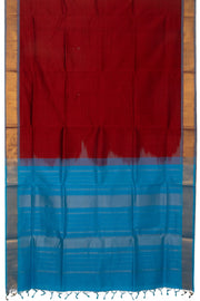 Wine Maroon Handloom Kanchi Silk Cotton Saree -Avishya