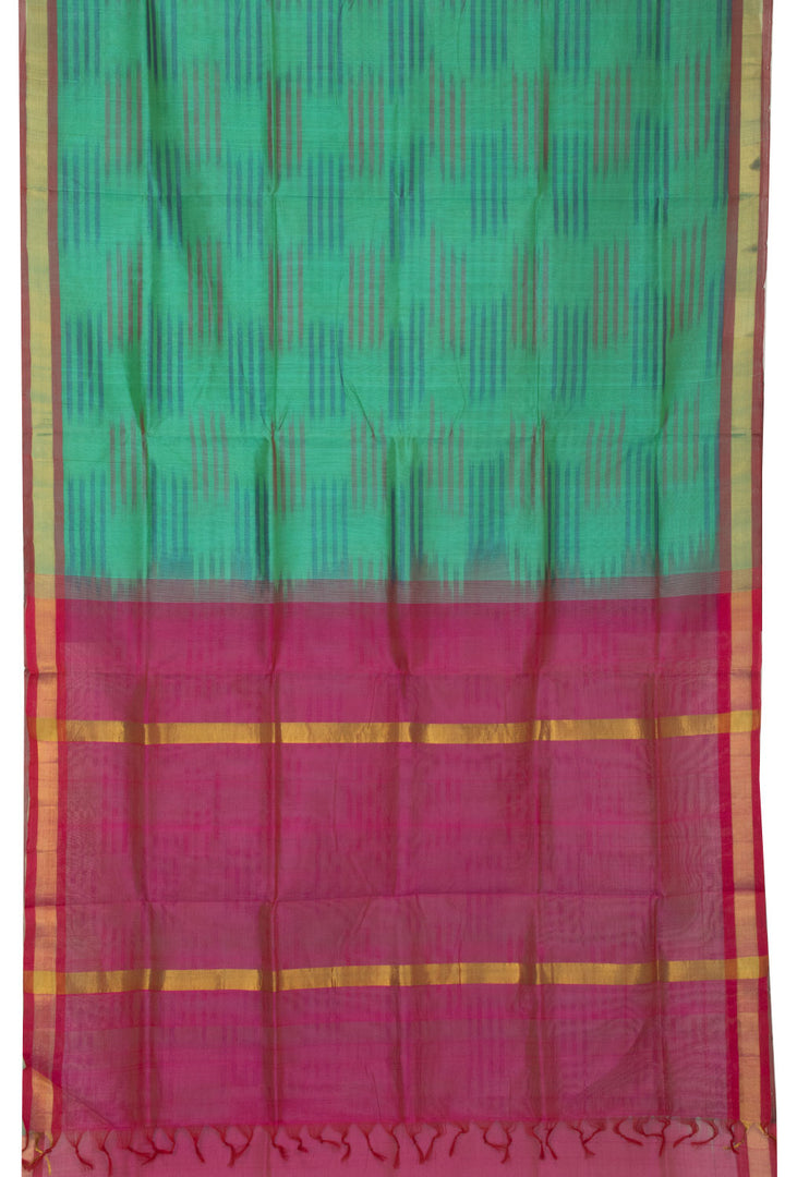 Artic Blue Handloom Kanchi Silk Cotton Saree-Avishya