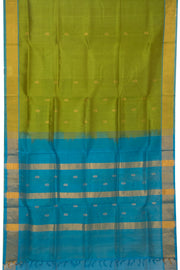 Moss Green Handloom Kanchi Silk Cotton Saree-Avishya