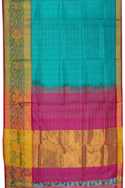 Blue Handloom Kanchi Silk Cotton Saree - Avishya