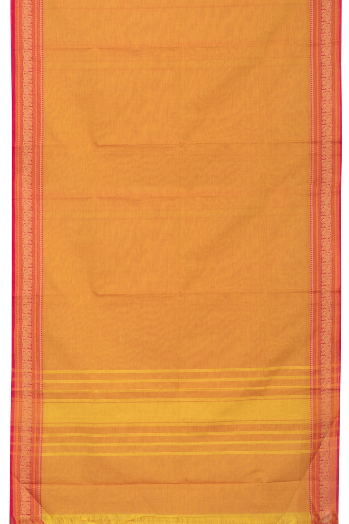 Mango Yellow Handwoven Kanchi Cotton Saree-Avishya