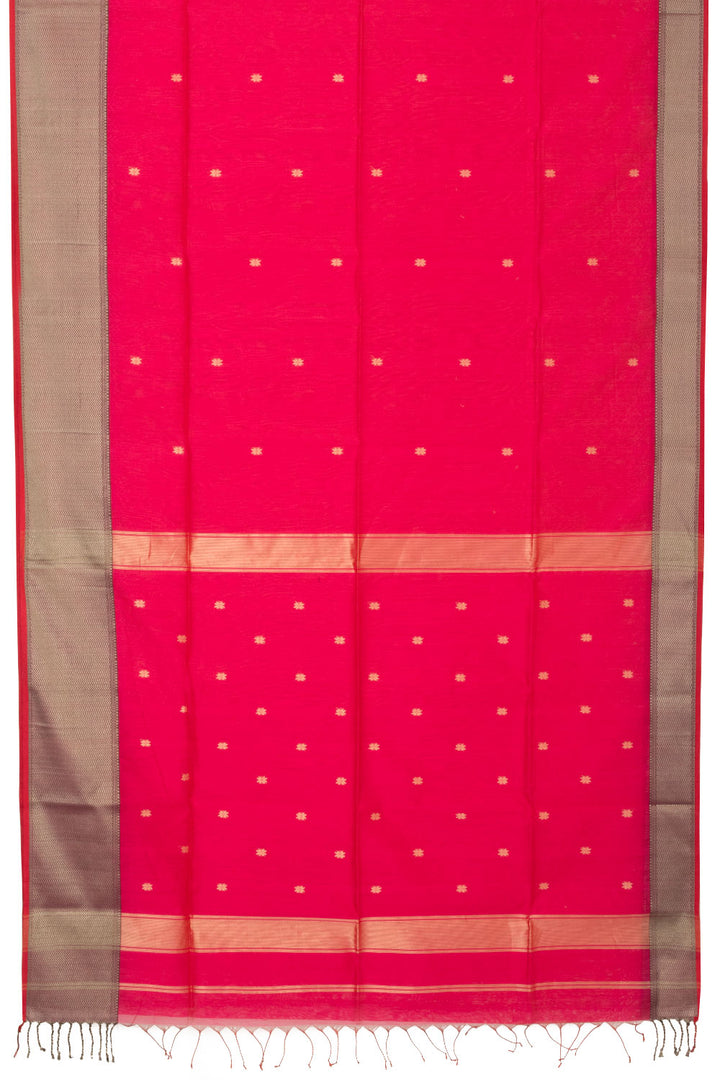 Rose Handloom Maheshwari Silk Cotton Saree - Avishya
