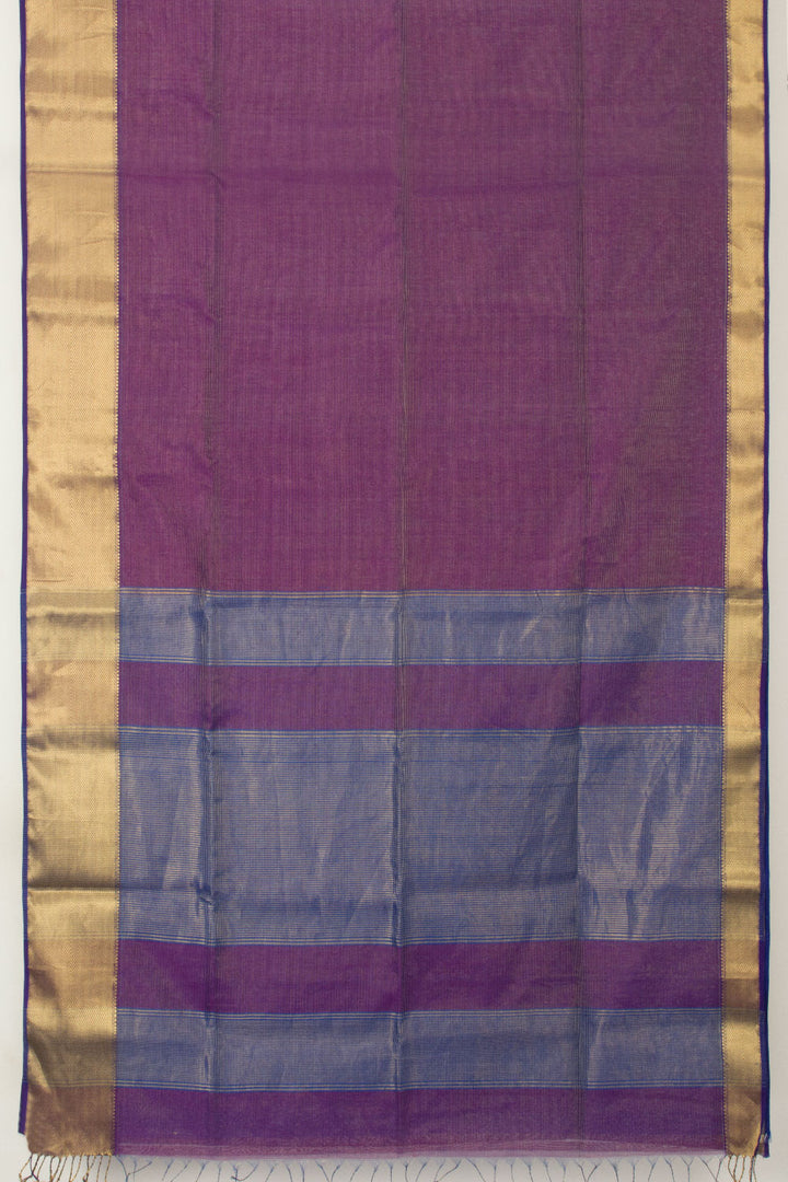 Purple Handloom Maheswari Silk Cotton Saree - Avishya