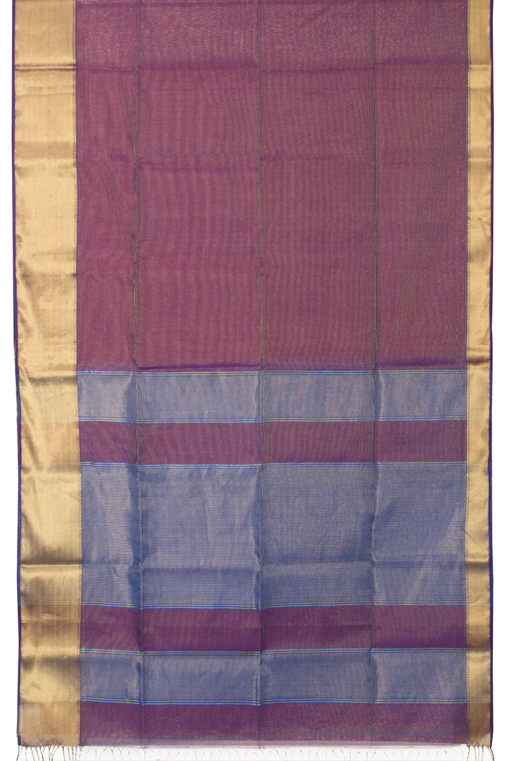 Purple Handloom Maheshwari Silk Cotton Saree - Avishya