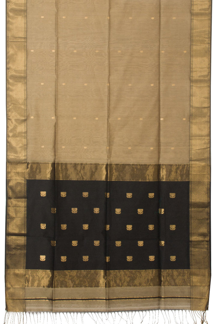 Brown Handloom Maheshwari Silk Cotton Saree - Avishya