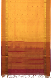 Mustard Yellow Handloom Kanchi Silk Cotton Saree 10077995