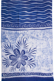 Blue Batik Muslin Silk Saree - Avishya