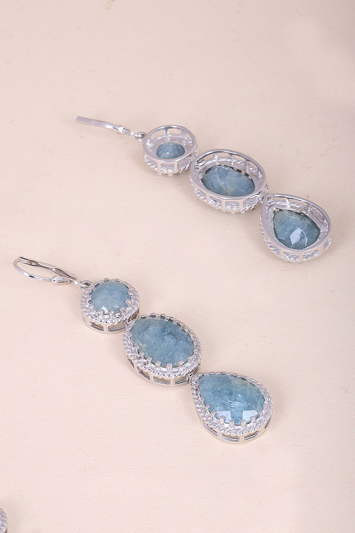 Aquamarine (Milky) Sterling Silver Drop Earring 10067029