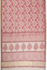 White Huda Print Silk Cotton Saree 10067319 - Avishya