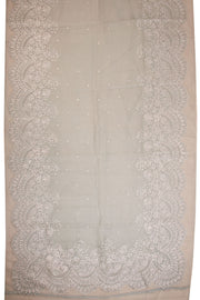 Grey Hand Embroidered Pure Silk Organza Saree - Avishya