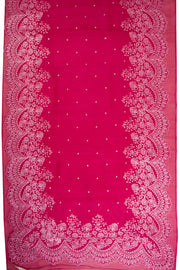 Pink Hand Embroidered Pure Silk Organza Saree - Avishya